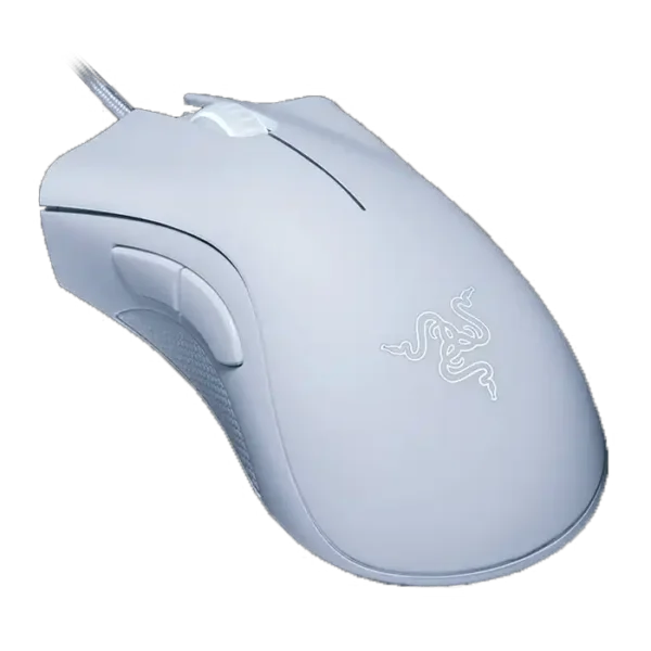 موس سیم دار گیم مدل DEATHADDER ESSENTIAL  برند RAZER ریزر-رنگ سفید گارانتی 18 ماهه سیاره سبز(گرین)