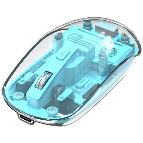 موس بیسیم مدل M12 برند XO ایکس او -دانگل+بلوتوث-شیشه ای-رنگ آبی -گارانتی تست و اصالت کالا