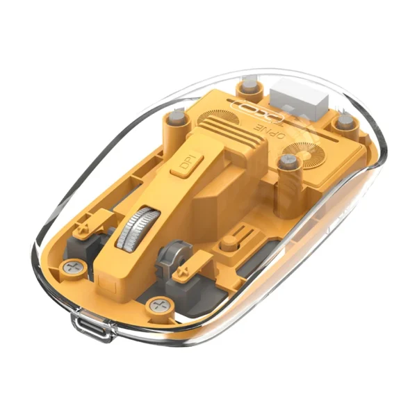 موس بیسیم مدل M12 برند XO ایکس او -دانگل+بلوتوث+شیشه ای-رنگ زرد -گارانتی تست و اصالت کالا