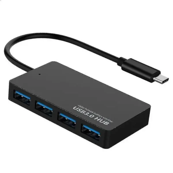 هاب 4 پورت TYPE -C  USB3.0 مدل 801  برند الون ELEVEN   ELEVEN  کابل 15سانتی نقره ای گارانتی رایان اروند 12 ماه