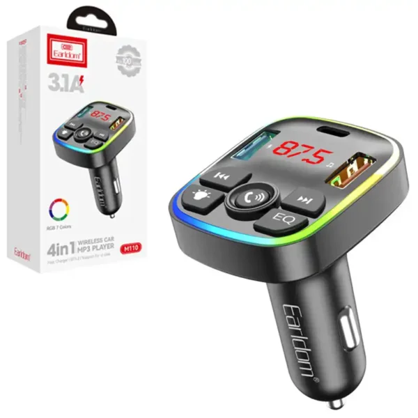 شارژر فندکی+FM پلیر مدل ET-M110 برند EARLDOM ارلدام