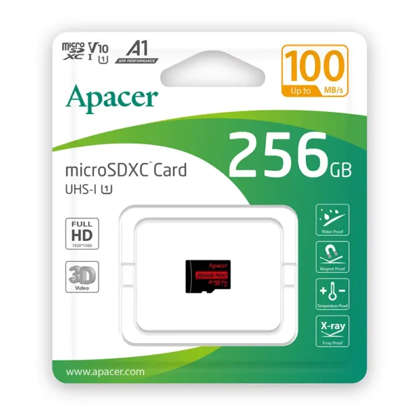 کارت حافظه MICRO SD مدل A1 برند APACER U1 - V10 - 256GB - گارانتی متین