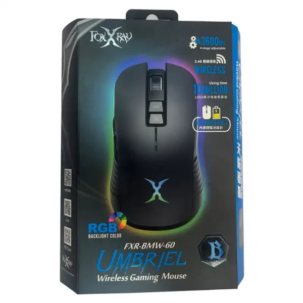 موس بیسیم گیمینگ مدل FXR-BMW-60 برند FOXRAY فاکس ری-رنگ مشکی- گارانتی تست و اصالت کالا