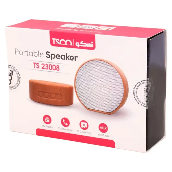 اسپیکر شارژی مدل TS23008 برند TSCO تسکو -رنگ قهوه ای-گارانتی توسن سیستم