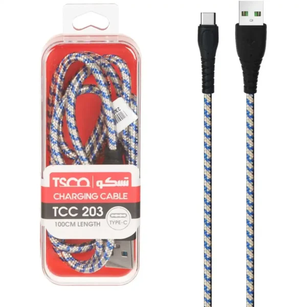 کابل شارژ TYPE-C مدل TCC203 برند TSCO  تسکو-گارانتی توسن سیستم
